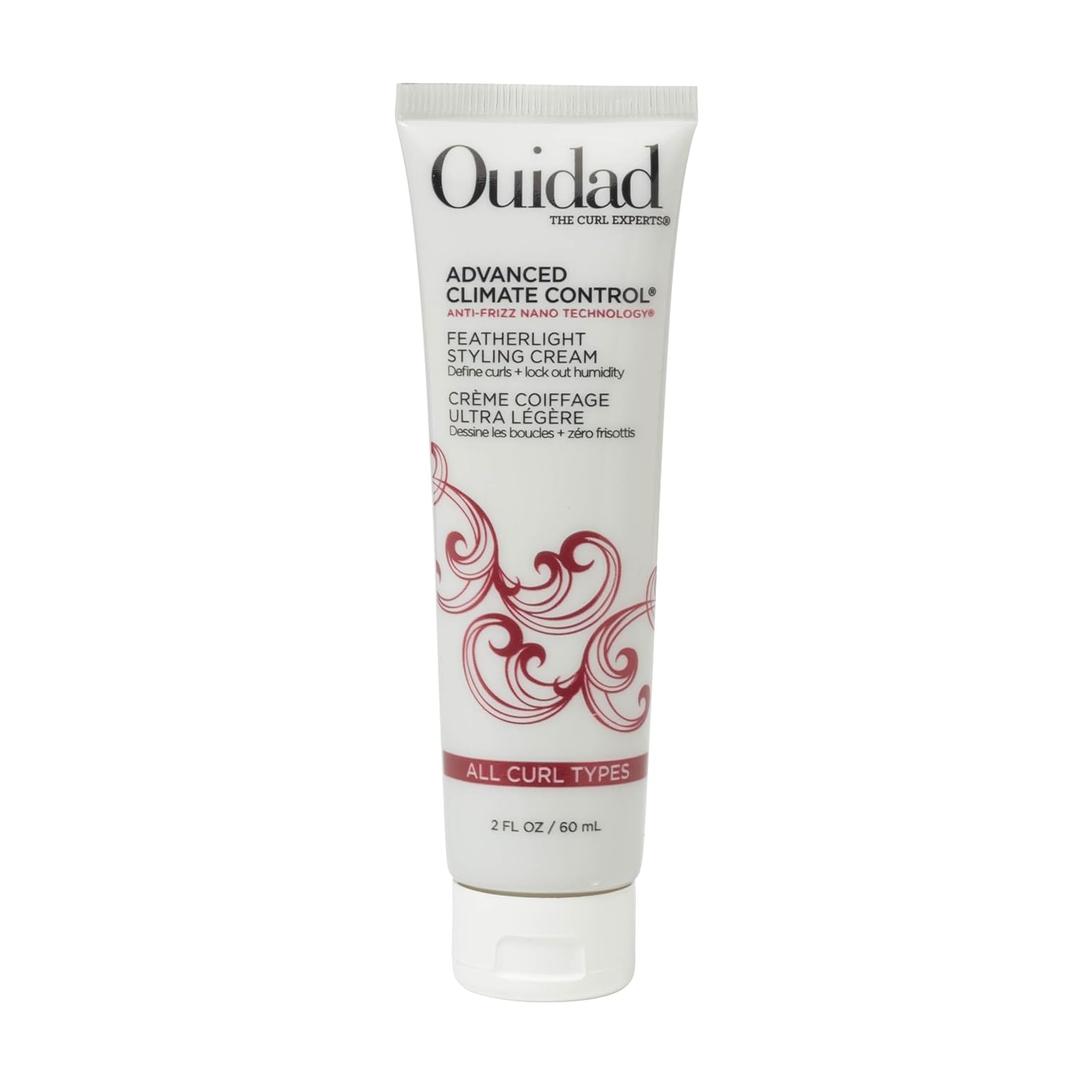OUIDAD Advanced Climate Control Styling Cream, Featherlight Curl Cream for Curly Hair, Shiny, Hydrated & Frizz-Free Curls, Sulfates, Parabens & Cruelty-Free Curly Hair Products (2 Ounce (Pack of 1))