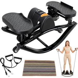 EMESAK Rocking Stepper Side to Side, Portable Compact Lateral Motion Steppers, Track Time, Calories with Digital Display, for Legs, Glutes, Abs for Women Men