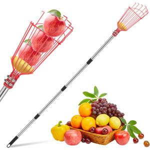 13 FT Adjustable Fruit Picker Pole with Basket – Lightweight Stainless Steel Picking Tool for Apples, Mangoes, Avocados, Oranges & More