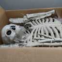 JOYIN 6.9 FT Halloween Posable Life Size Skeleton, Full Body Realistic Skeleton Bones with Movable Joints for Halloween Indoor Outdoor Party Decoration, Spooky Scene Props, Haunted House Decor (White)