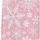 LooPoP Christmas Kitchen Towels Christmas Snowflake Dish Towels and Dishcloths Sets Decorative Tea Towel Winter Snow Pink Absorbent Hand Towels for Kitchen Bathroom Drying Cleaning Home Decor (1 PC)