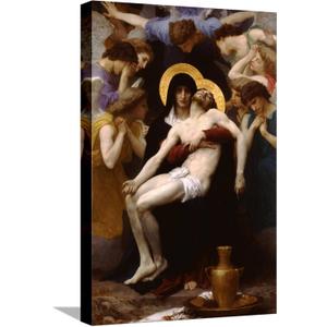 ART.COM Canvas Wall Art Prints Pieta by William Adolphe Bouguereau, Religion & Spirituality Decor, 12" x 18"