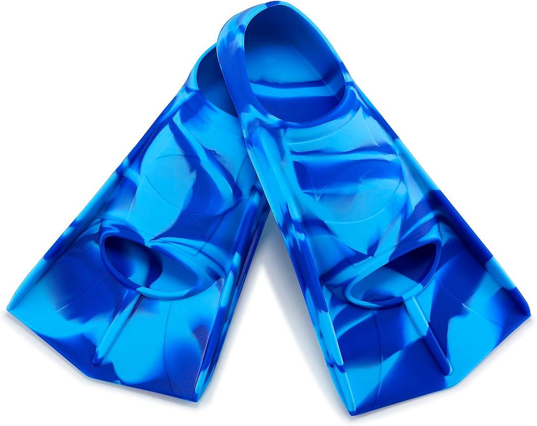 Kids Swim Fins,Short Youth Fins Swimming Flippers,Swim Training Fins for Lap Swimming,for Children Girls Boys Beginners, Size: S [US Kids 2-3.5]
