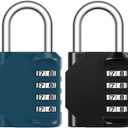 Puroma Combination Lock 2 Pack 4 Digit Waterproof Locker Locks Secure Outdoor Padlock for Gym Lockers, Toolboxes, Gates, Fences, Storage, Sports Locker, Cabinets (Peacock Blue & Black)