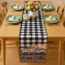 3 Pcs Farmhouse Holiday Table Runner Set Heart Valentines Day Shamrocks St. Patrick's Day Easter Egg Table Runner for Home Dining Room Kitchen Decor, 13x72 Inch(Buffalo Plaid)