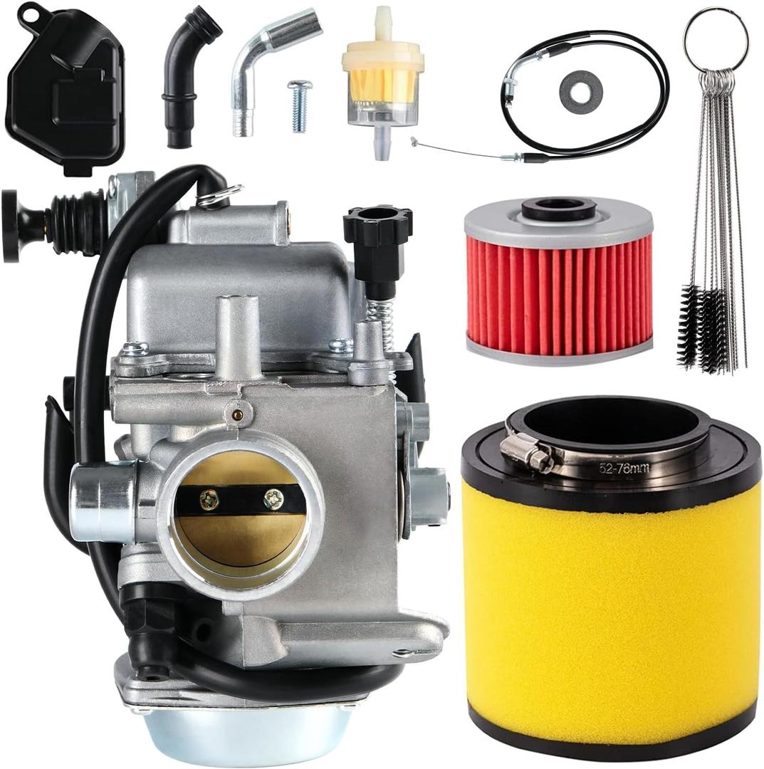 Carburetor Compatible with Honda FourTrax 300 TRX300 1988-2000,1986 1987 TRX350,1987-2000 Rancher 350,1997-2004 Foreman 400,1998-2004 Foreman 450 Carb with Oil and Air Filter