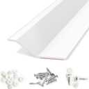 Elvone Garage Door Seal Top and Sides, 40 FT Universal TPE Weather Stripping Garage Door Trim Seal Weatherproofing Garage Door Seals with Nails and Lids in White