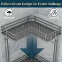 Consumest Corner Shower Caddy Standing - 3-Tier Stainless Steel Shower Organizer with Soap Holder and 4 Hooks, Large Capacity Corner Shelf Stand for Bathroom, Rest Room, Grey