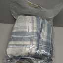 Full Size Comforter Sets, Blue Grey Plaid Bedding Set 7 Piece for Boys Girls Teen, Classic Homestead-Style Kids Comforter Set Bed in A Bag with Sheets, Pillowcases & Shams