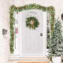 Pine Garland Christmas Decoration Clearance, 6ft Christmas Greenery Garlands Realistic Cypress Leaves Cedar Garland for Holiday Mantel Fireplace Table Centerpiece Decor