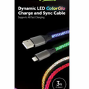 Cell Candy Dynamic LED ColorGlo Charge & Sync Cable For Apple 8 Pin