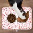 Valentines Day Dish Drying Mat for Kitchen Counter 24x18 Inch Love Drying Mat with Absorbent Reversible Microfiber Pink Heart Dish Drainer Mats Rack Pad for Coffee Countertop Protector