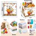 Clastyle Thanksgiving Fall Basket Pumpkin Cube Storage Unit Boxes Leaf Kallax Box for Shelves Autumn Storage Baskets for Books Clothes,Colorful Pet,11.8x11.8x11.8 in (3pcs/set)