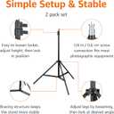 Amazon Basics Portable Aluminum Photography Light Stand Tripod with Case, Adjustable 2.8-6.7 Feet, Pack of 2, Black