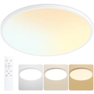 24 Inch Flush Mount Ceiling Light with Remote, 54W Dimmable LED Fixture 5400LM, 3000K-6500K Adjustable, Round Ceiling Lamp for Bedroom, Kitchen, Living Room, Dining Room, Bathroom, White 24 Inch Flush Mount Ceiling Light with Remote, 54W Dimmable LED Fixture 5400LM, 3000K-6500K Adjustable, Round Ceiling Lamp for Bedroom, Kitchen, Living Room, Dining Room, Bathroom, White