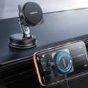 JOYROOM for MagSafe Car Mount Charger, [Smart Fingerprint-Touch Rotation] 15W MagSafe Wireless Car Charger[Vacuum & Gel 360 Base] Air Vent Dashboard Set for iPhone 17 16 15 14 13 12 Series, Black