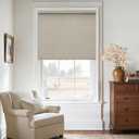 Oatmeal 100% Blackout Roller Shades for Window Room Darkening Thermal Insulated UV Protection Cordless Free-Stop Window Blinds for Bedroom Home Office Door Protect Privacy 37" W x 72" H