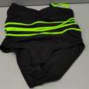 Zando High Waisted Swim Suits for Women 2025 Ribbed Swimsuit 2 Piece Color Block Sporty Bikini Sets Modest Bathing Suit M