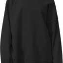 Womens 2 Piece Outfits Fall Sweatsuits Oversized Long Sleeve Sweatshirts Sweat Shorts Casual Lounge Matching Sets (Medium, Black)