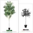2 Pack Artificial Olive Trees, 6FT Indoor Tall Faux Olive Trees with Planter, Realistic Olive Plants for Home Decor Office Living Room