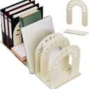 Adjustable Vertical File Sorter, Sturdy Plastic Expandable Upright File Holder for Notebooks, Magazines, Desktops, Bookshelves and Offices, Easy to Assemble and Expand, White