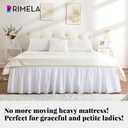RIMELA White Bed Skirt King Size 15 Inch Drop, Wrap Around Elastic Bedskirt, Dust Ruffle for Adjustable Bed Base Machine Washable Easy to Install Bed Skirts