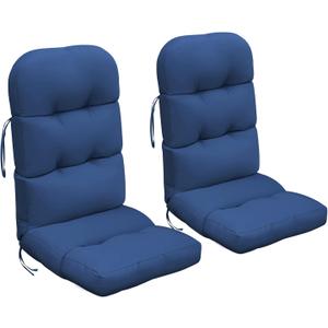 Adirondack Chair Cushion Set of 2, High Back Rocking Chairs Cushions, Waterproof All-Weather Rocker Chairs Cushion for Outdoor Patio Garden Porch, 46.3''L x 19.7''W x 4''H (Navy Blue, 2PCS), 2 Count