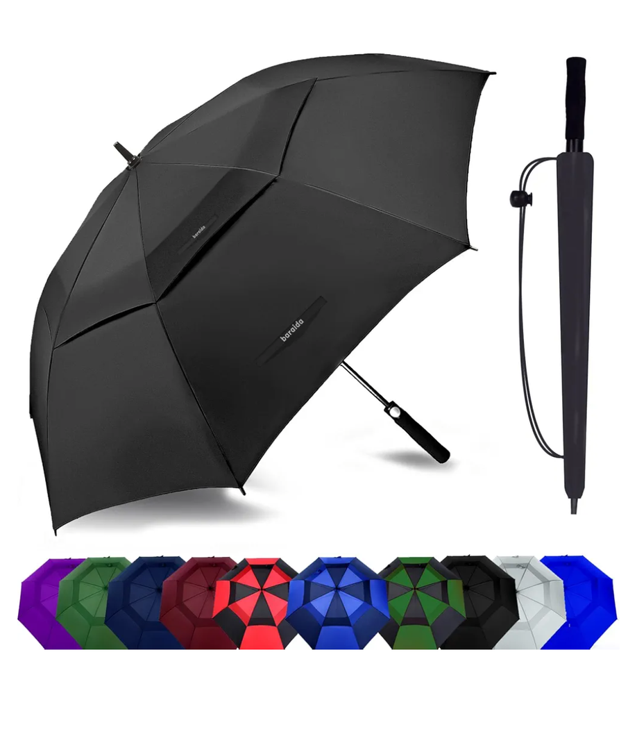 Golf Umbrella Large 62/68/72 Inch, Extra Large Oversize Double Canopy Vented Windproof Waterproof Umbrella, Automatic Open Golf Umbrella for Men and Women and Family.