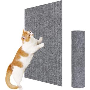 23.6x15.8 Couch Wall Corner Protection for Indoor Cats,Anti Scratch Furniture Protector from Cats Scratching,Trimmable Climbing Cat Scratcher Pad Play Mat Easy Use for Cat Board/Door/Carpet (Light Grey)