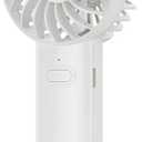 2 x Handheld Fan 1200mAh, 6.8H Max Cooling 3-Speed Portable Mini Fan, Type-C Rechargeable Personal Pocket for Travel Office Outdoor (White)