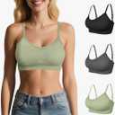Angelhood Nursing Bras for Breastfeeding, Seamless Nursing Sports Bra Support Yoga Maternity Bras Pregnancy Sleep Bralette  Medium 3 Packs