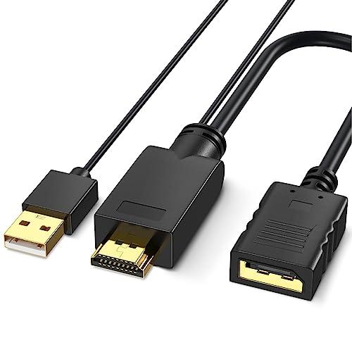 FOINNEX 4K HDMI to DP Adapter, HDMI to DisplayPort Adapter Cable 4K@60HZ Male to Female for Source Device to DP Display