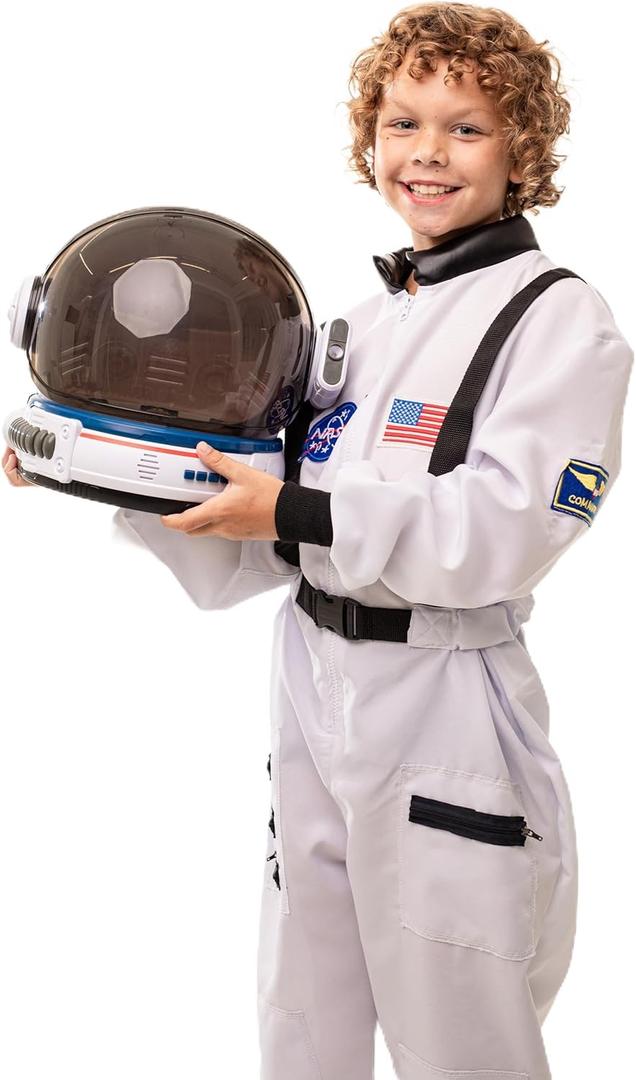 AEROSQUAD-Kids Astronaut Costume with Helmet, Nasa Space Helmet Suit for Boys & Girls with Movable Visor & Mission Sounds