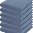 PurpleEssences Waffle Weave Kitchen Towel, 100% Cotton - 15 x 25 Inches, with Hanging Loop Ultra Soft Absorbent Quick Drying Dish Cloth, Tea and Hand Towels, 6 Pack - Spring Summer - Smoky Grey