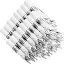 400PCS Pre Rolled Silver Plastic Silverware Sets - Heavy Duty Fancy Silver Cutlery - Include 100 Pack Wrapped Disposable Utensils with Napkins for Parties, Dinners & Weddings