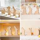 12 PCS 4 Inch Unfinished Wooden Cutouts, Blank Wood Bunny Eggs Shapes for DIY Craft Projects, Table Centerpieces and Signs (Rabbit&Eggs)