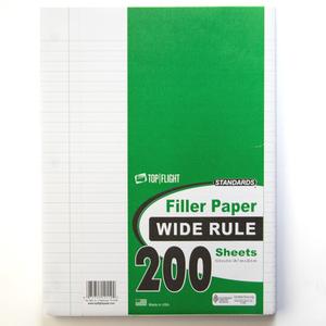 Standards® Filler Paper, Wide Ruled, 3 Hole Punched, 10.5" x 8",150 Sheets
 10 PCS