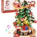 ROBOTIME 3D Puzzles for Adults Wooden Music Box with LED DIY Model Christmas Tree Building Kit for Kids Hobby Crafts Unique Home Decor