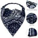 AWAYTR Elastic Hair Scarf Headband 3 PCS Head Scarves with Hair Clips Kerchief Headband for Women (Cashew(Black/Navy/White))