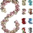 6 FEET Christmas Ball Garland Ornaments Shatterproof Xmas Hanging Balls Decorations for Home Indoor Outdoor Mantel Holiday Party Wedding Tree - Champagne Gold and Pink