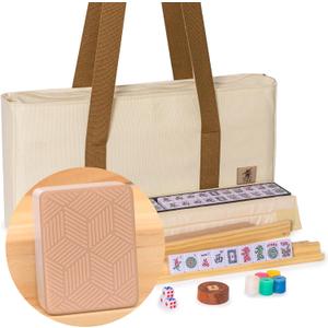 YMI American Mahjong Set, "Canyon Clay" - 166 Tiles with Beige Soft Case, Medium