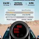 Three Display Air Pressure Gauge 232PSI LED Digital Air Ride Air Bag Suspension Press Meter 12V/24V Kit with 1/8 NPT Electrical Pressure Sensor for Air Ride Suspension Systems 2-1/16" 52mm (Red)