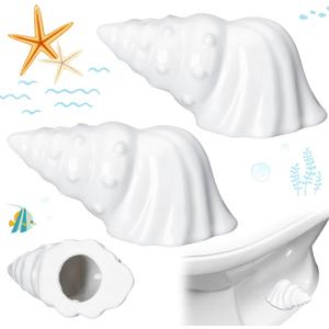 2 Pack Toilet Bolt Caps Decorative Toilet Bolt Screw Covers Ceramic Cute Bathroom Decor Fun Themed Gadgets Bathroom Replacement Parts (White)