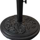 T&Jero Round Heavy Duty Patio Market Table Umbrella Base Stand Pre-Filled for Outdoor, 26 lb Black