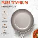 Titanium Frying Pan with Lid - 10.25" No Coating PFAS-Free Skillet, Tri-Ply Titanium & Stainless Steel, Induction & Dishwasher Safe