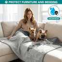 PetAmi Waterproof Dog Blanket, Leakproof Pet Blanket for Small Medium Large Dog, Reversible Furniture Bed Sofa Couch Cover Protector, Soft Striped Pet Throw for Indoor Cat, 24x32 in, Grey Light Gray
