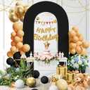 Peomeise 7.2FT Spandex Open Arch Backdrop CoverU-Shaped 2-Sided Backdrop CoverRound Top Chiara Stand Cover for Birthday Party Wedding Ceremony Baby Shower DecorationBlack