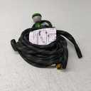 Garden Hose 25 FT, NON-EXPANDABLE Heavy-Duty Flexible & Lightweight Water Hose with 10-Function Nozzle, No-Kink Design, Leak-Proof Super Fabric, Solid Fittings for Lawn, Car, RV, Outdoor (BlackGreen)