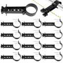Pangda 12 Pcs Pipe Clamp Insulators Electric Fence T Post Insulators Tube Post Holds Conductors Mounted Hole Panels for Electric Fence Wire for Round Tubing (Black)