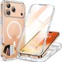 Miracase for iPhone 17 Pro Max Case 6.9" Full-Body Phone Case with Built-in Glass Screen Protector& Full Camera Protector,[Magnetic with MagSafe] Drop Proof 17 ProMax Cover, Clear